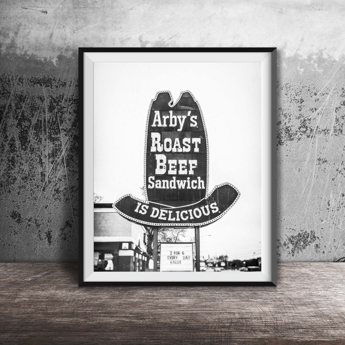 Arby's Roast Beef Giant Cowboy Hat Roadside Sign Retro Poster - Image 2