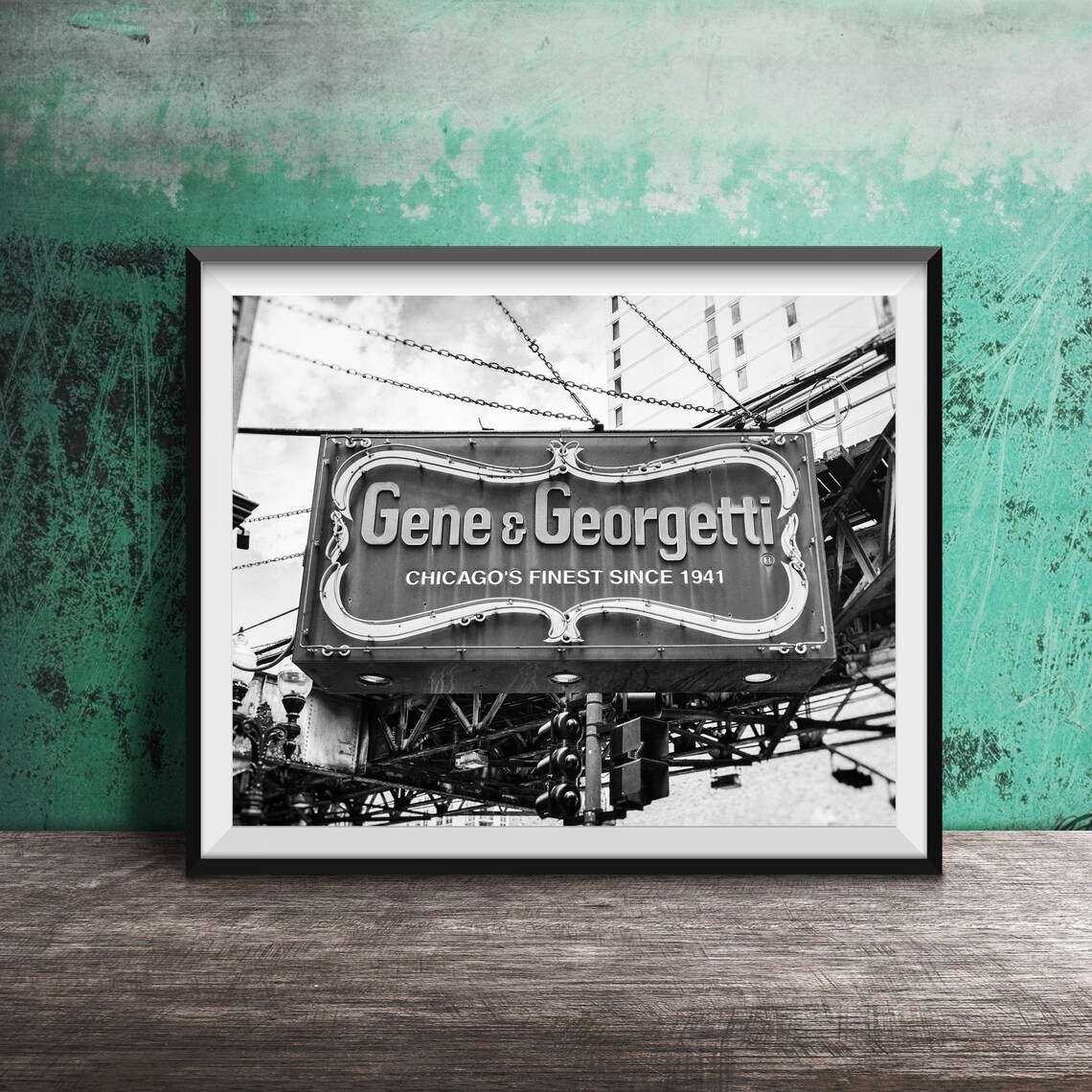 Gene and Georgetti Steakhouse Since 1941 Chicago Neon Sign Poster - Image 2
