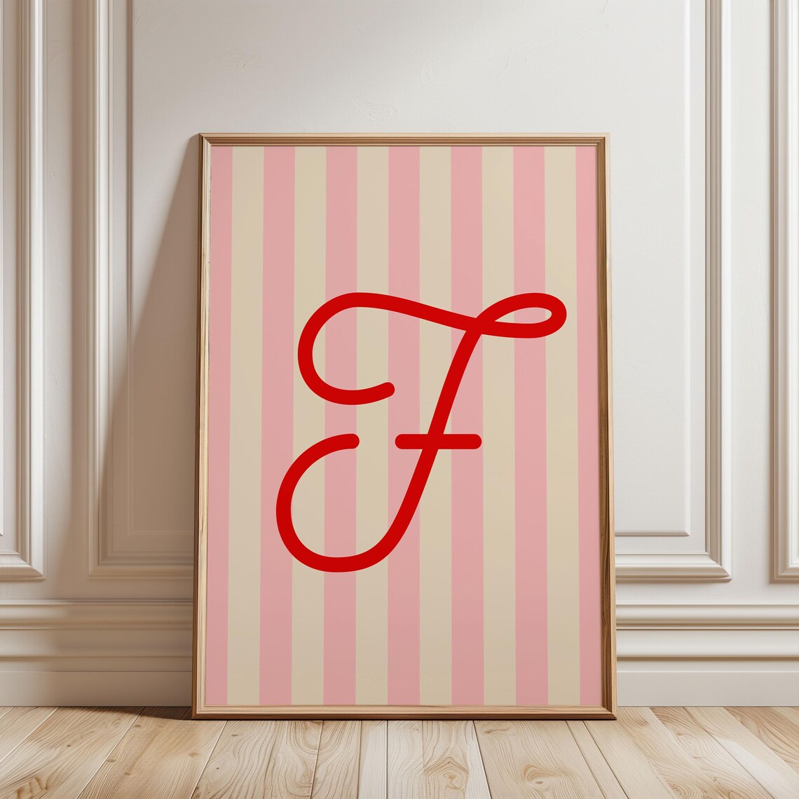 Personalized Letter Print, Colorful Striped Monogram
