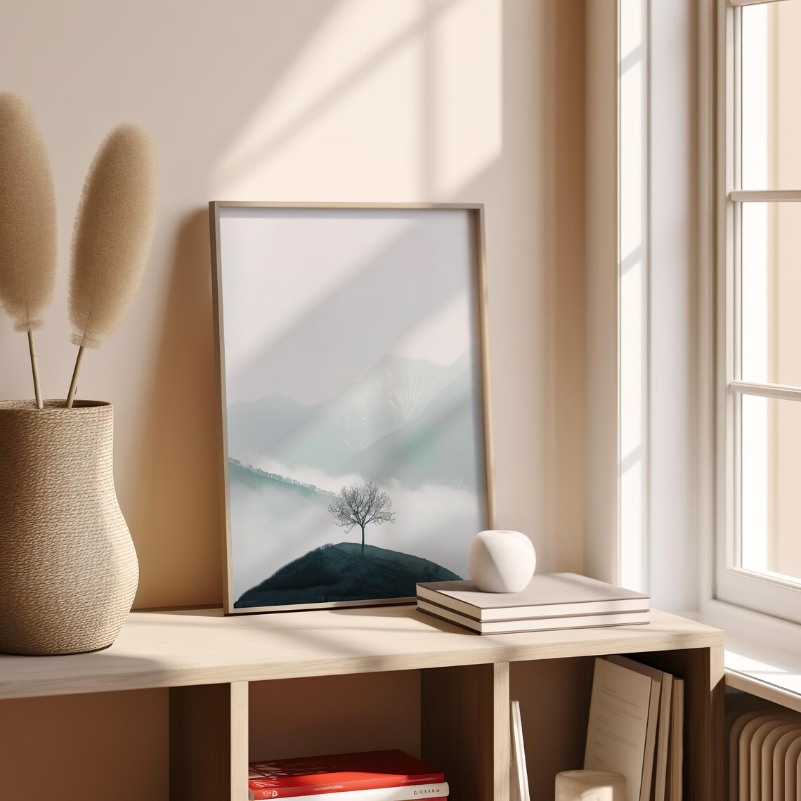 Misty Mountain, Retro Mountain Art Print - Image 4