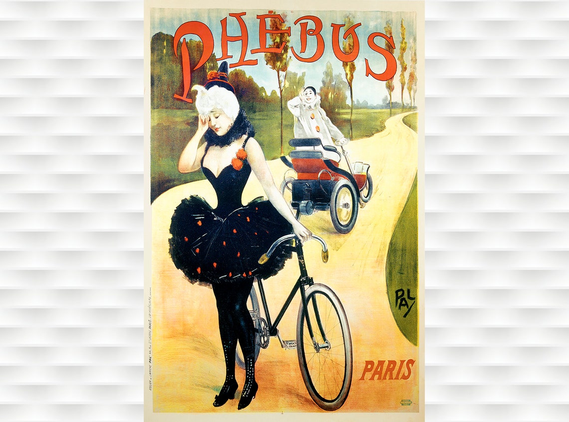 Phebus Paris Bicycle Belle Epoque French Advertising Art Poster