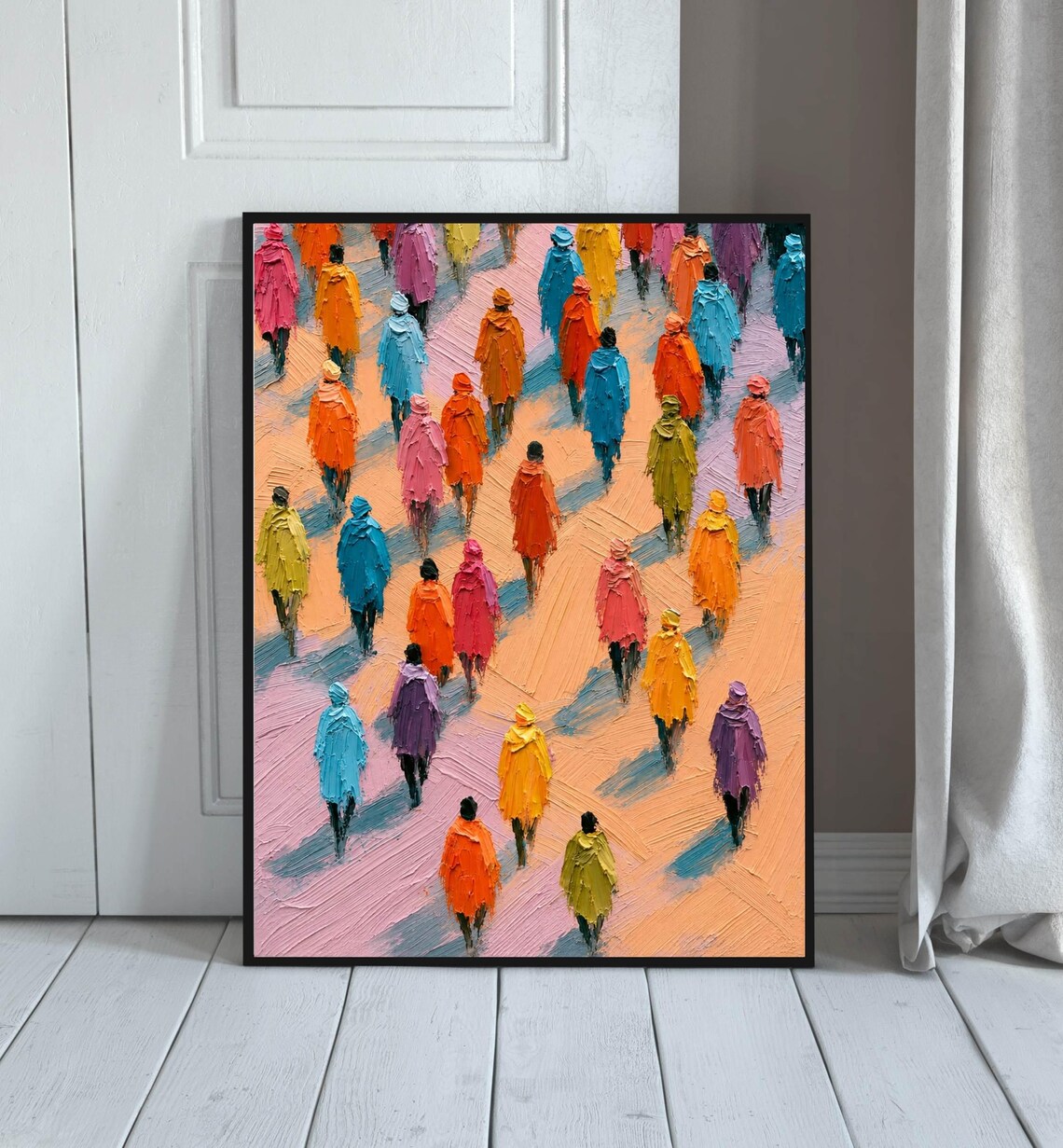 Colorful Abstract People Painting, Contemporary Figure Art Print