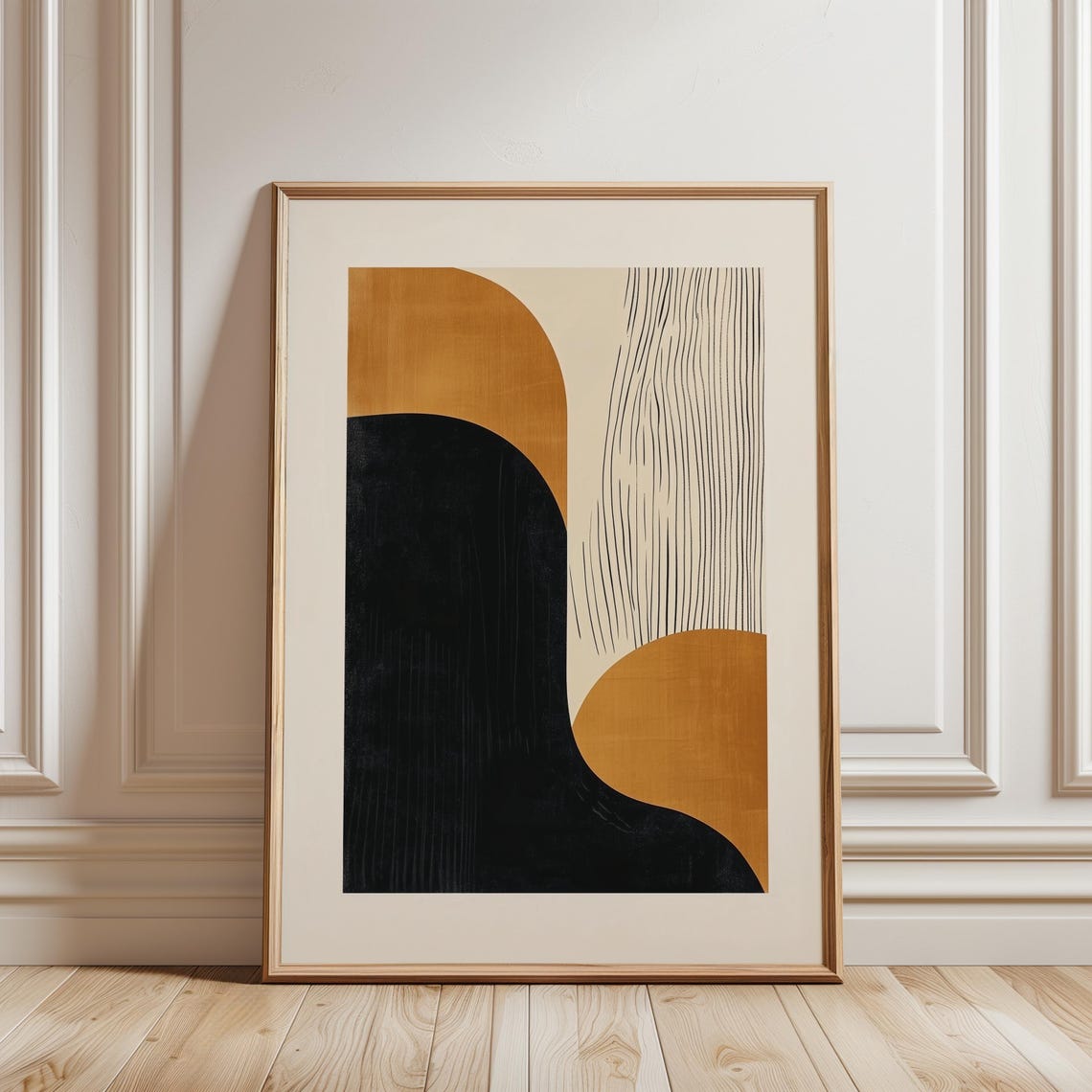 Luxury Black And Gold Abstract Arch Modern Minimalist Art Poster - Image 3