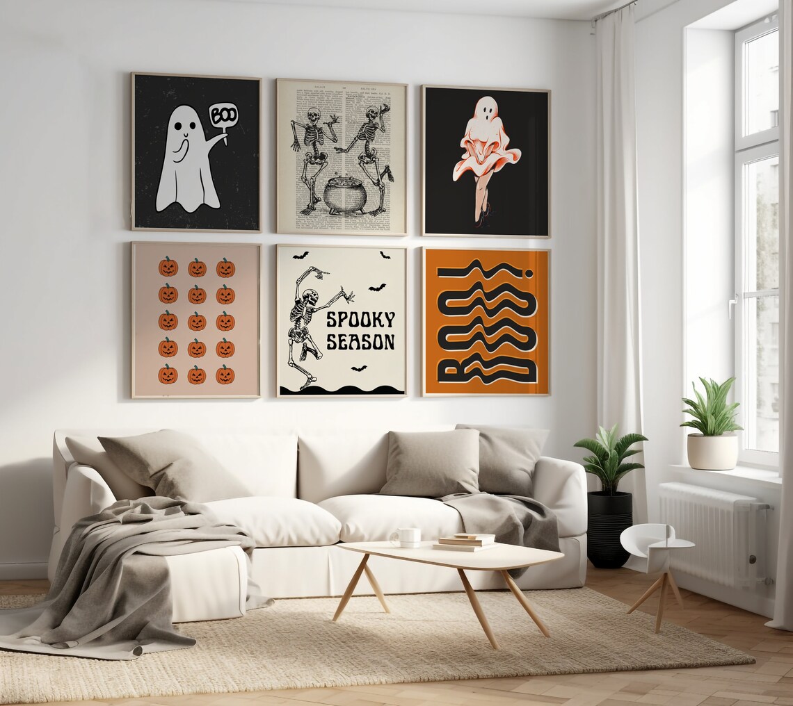 Set of 10 Halloween Spooky Season Gallery Wall Decorations Bundle Poster - Image 3