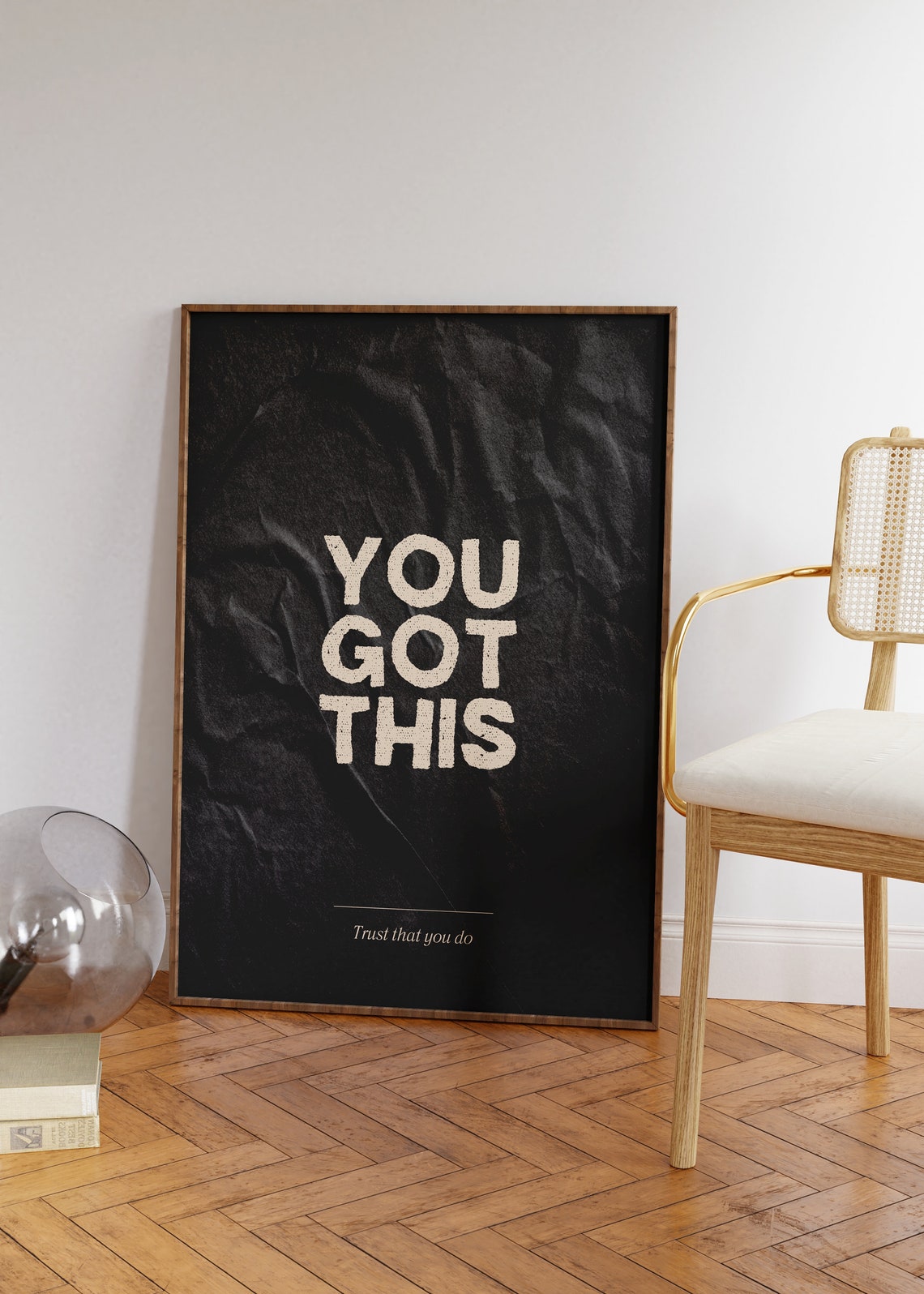 You Got This Trust That You Do Black Cream Affirmation Poster