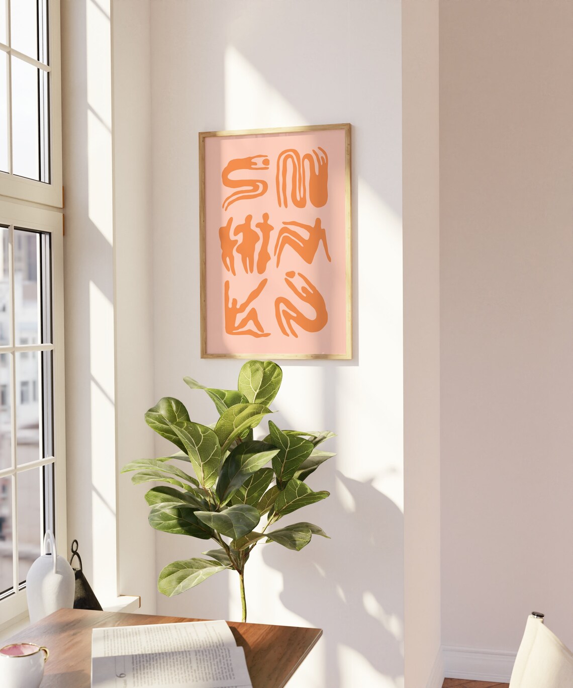 Matisse Style Orange Paper Cut Dancers Peach Modern Art Poster - Image 3