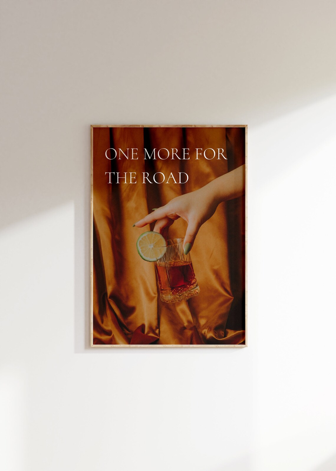 One More For The Road Whiskey Glass Amber Silk Bar Photo Poster