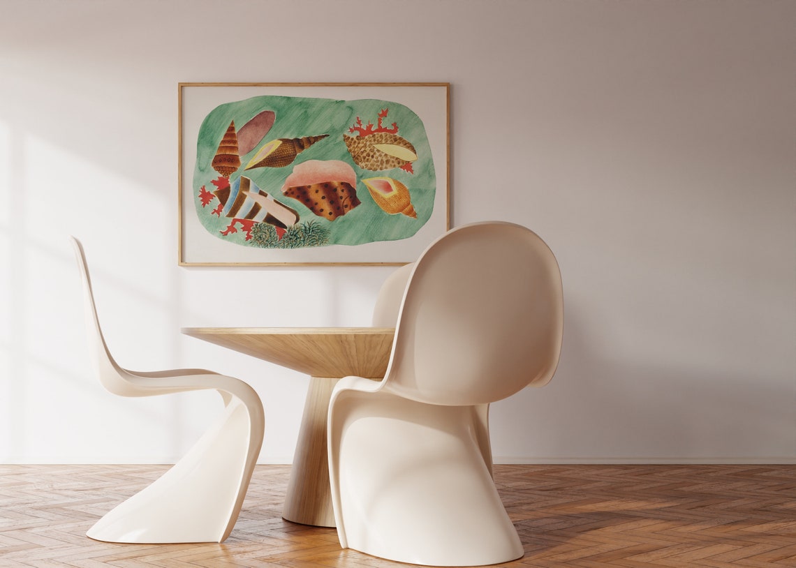 Vintage Sea Shells Scientific Illustration Coastal Art Poster - Image 3