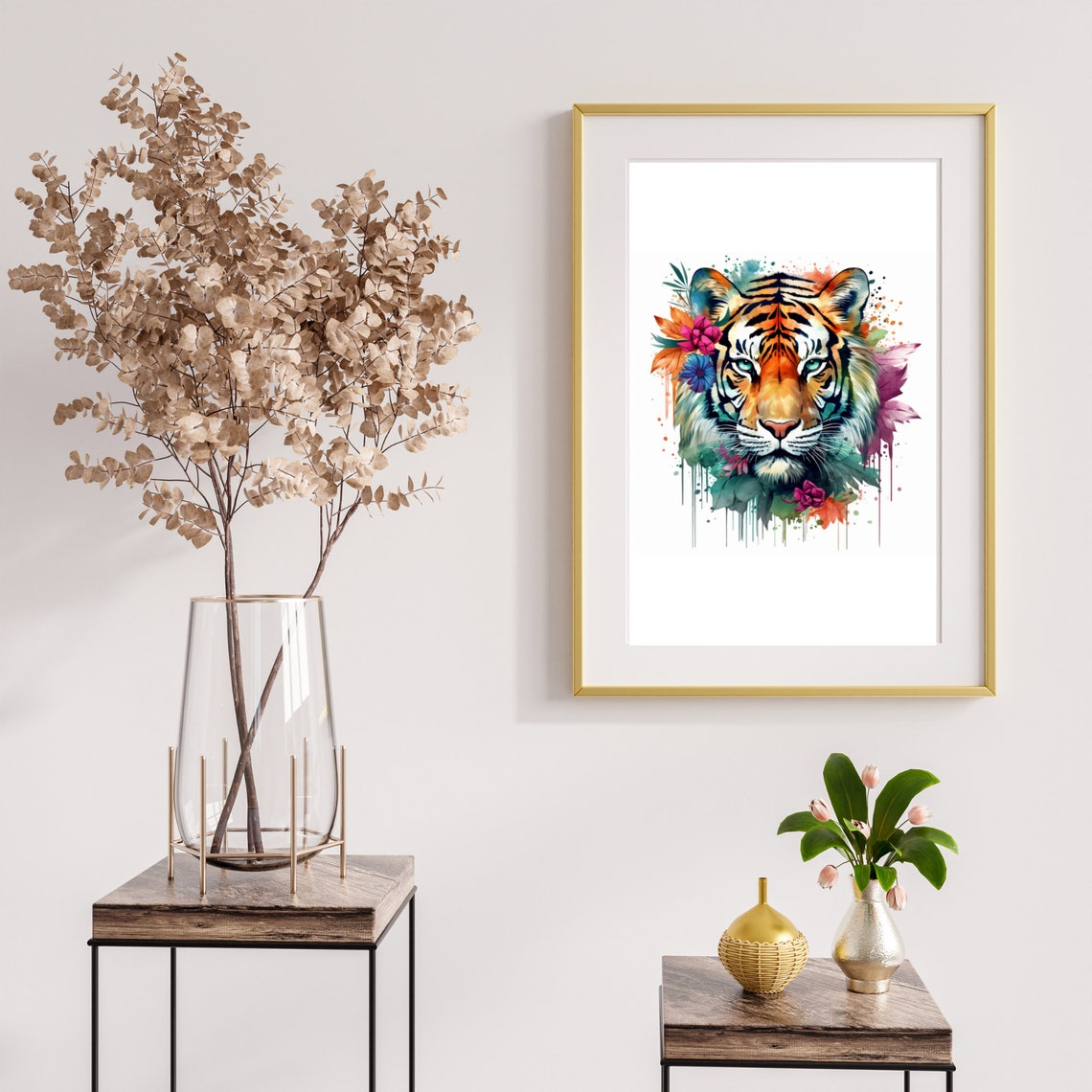 Tiger Watercolor Painting, Animal Art Print - Image 3
