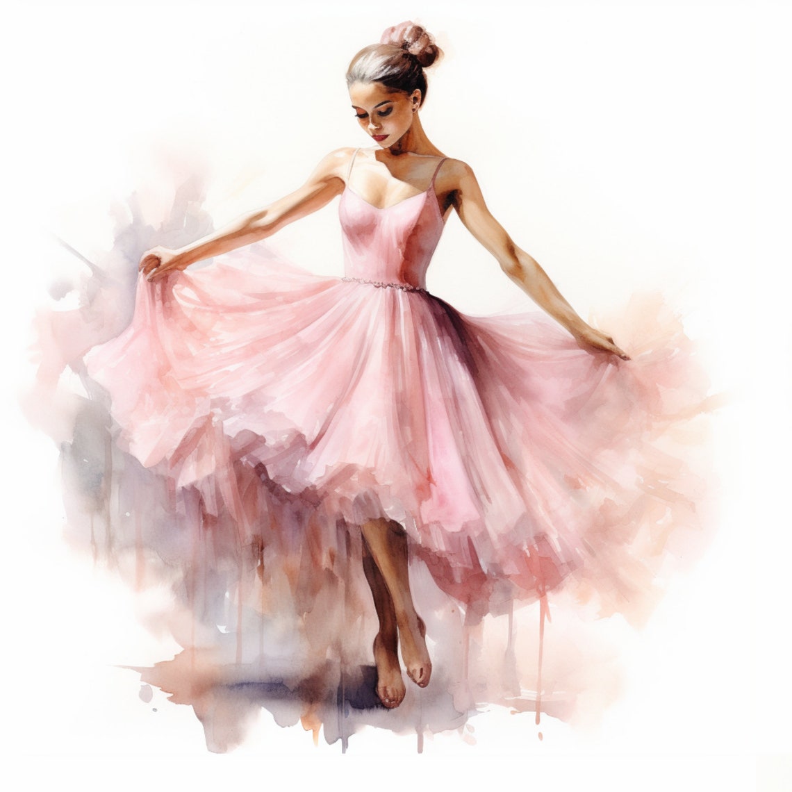 Ballerina Girl Watercolor Painting Wall Art Instant Ballerina Print Ballerina Wall Art Valentine