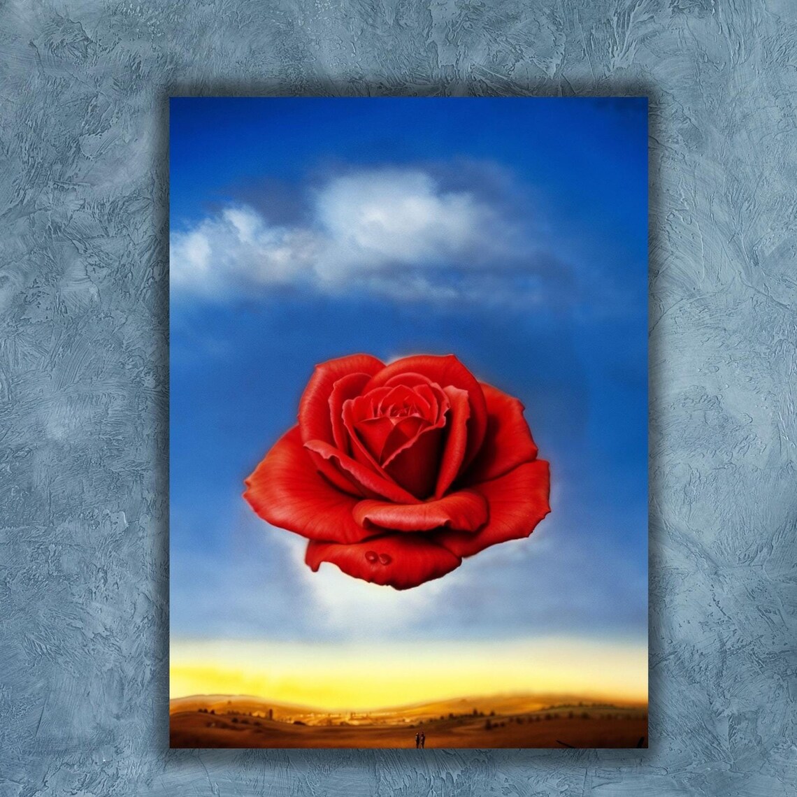 Salvador Dali 1958 Poster Print Salvador Dali Meditative Rose 1958 Wall Art Vintage Art Print Reproduction Print Dali Flowers Art