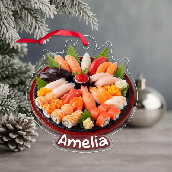 Personalized Amelia Sushi Platter Japanese Food Christmas Ornament Poster