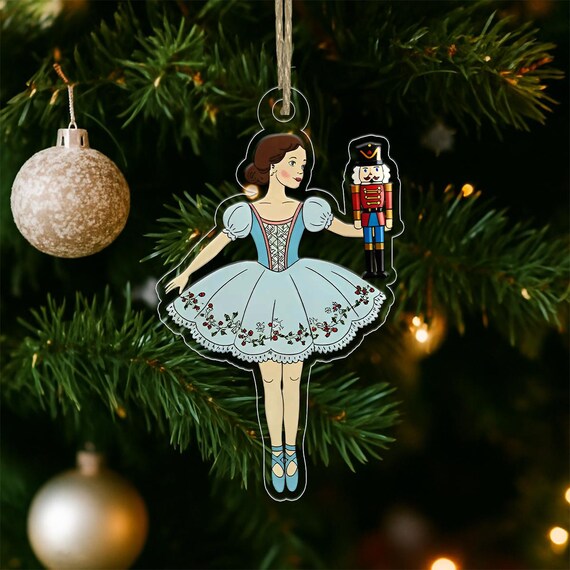 Personalized Ballerina Nutcracker Christmas Ornament Print Dancer Tree Gift