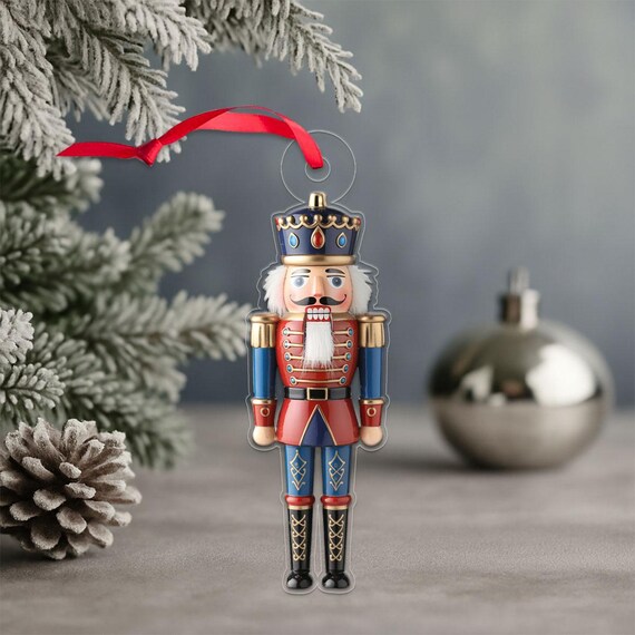 Royal Nutcracker King Jeweled Crown Christmas Tree Ornament Holiday Poster