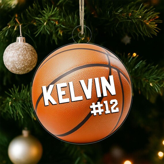 Personalized Basketball Name Number 12 Christmas Ornament Poster