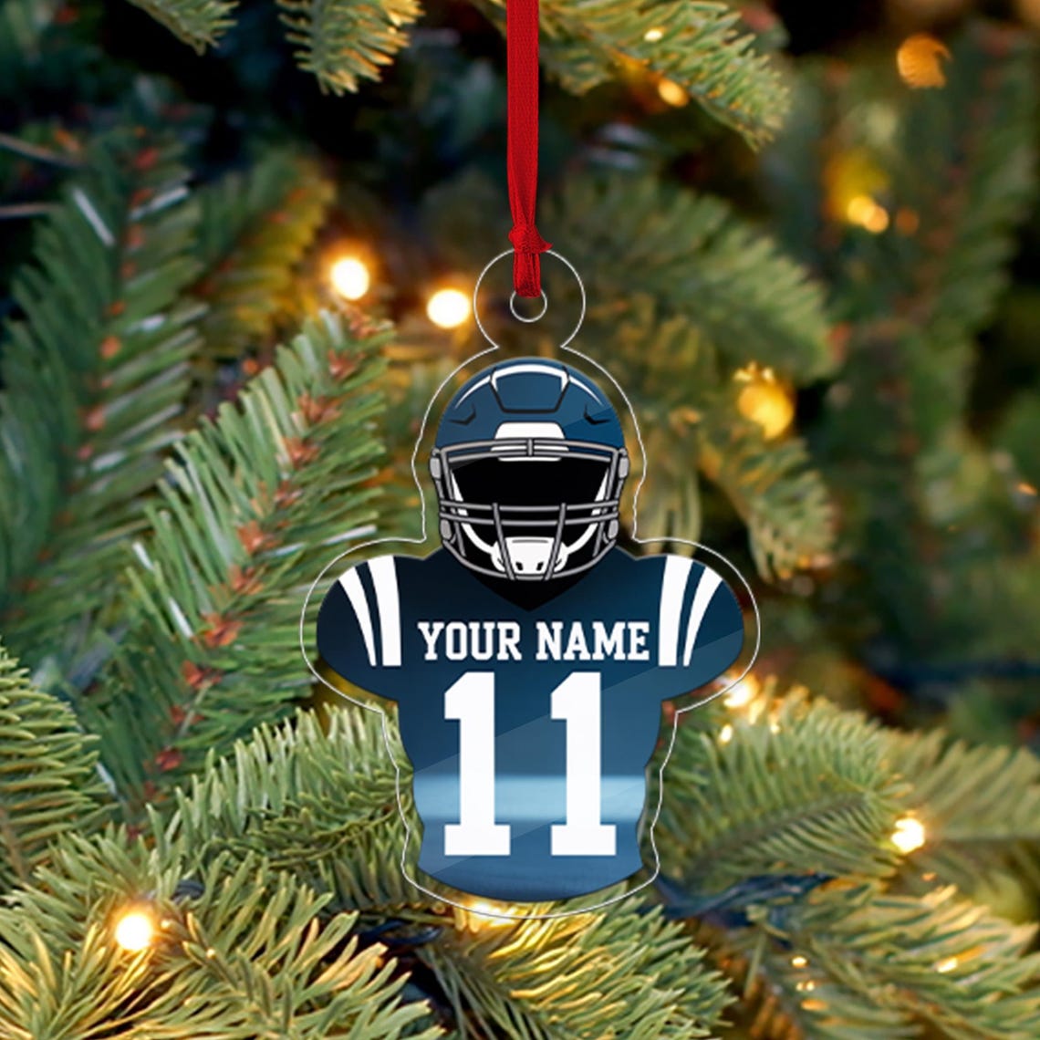 Personalized Football Helmet Jersey Acrylic Ornament Fans Print