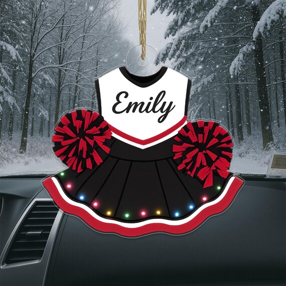 Personalized Cheerleader Christmas Ornament Custom Name Uniform Wall Art