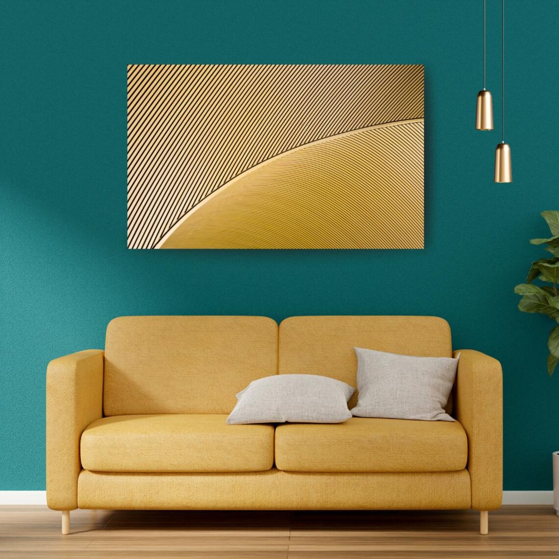 Abstract Modern Gold Lines, Minimalist Geometric Pattern