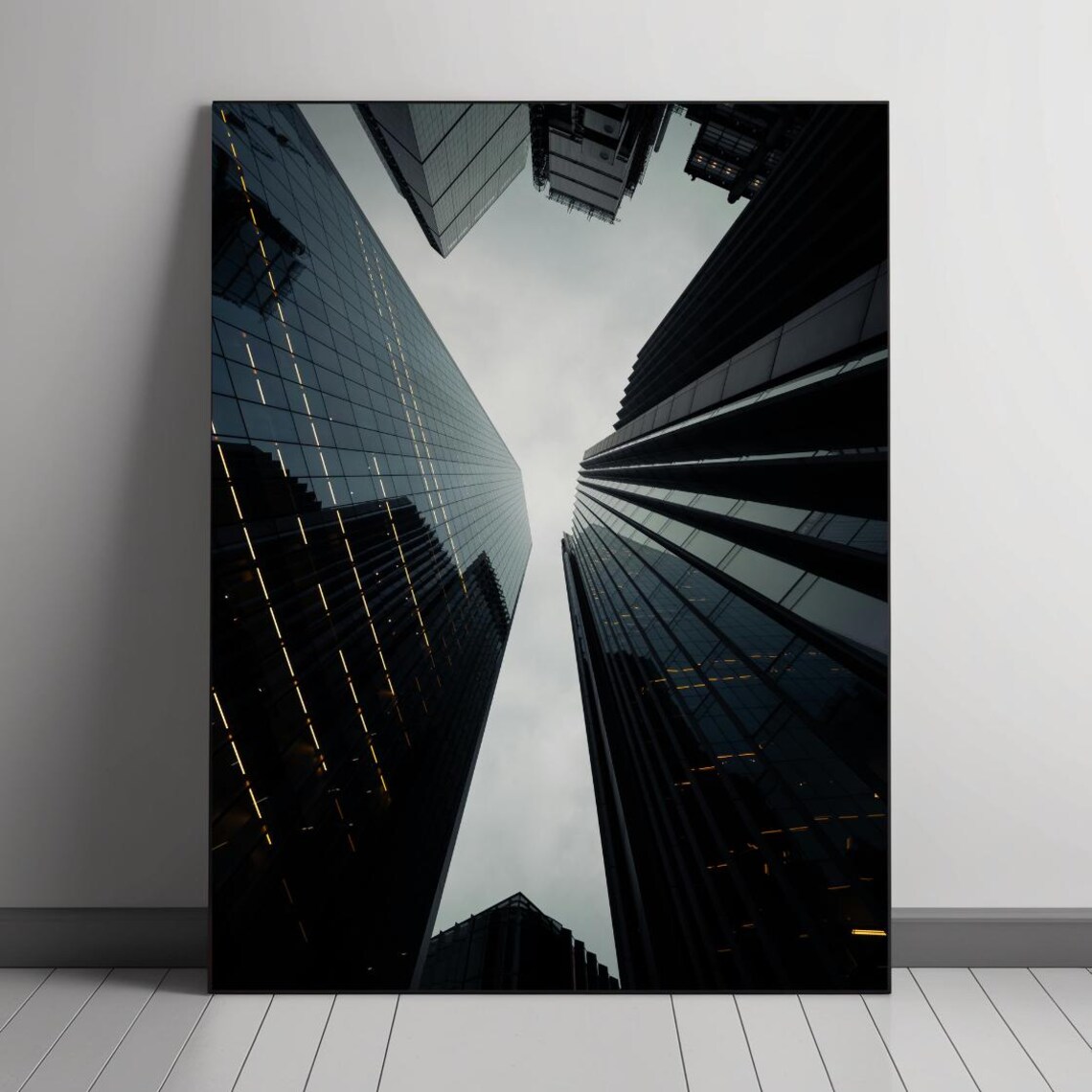 Modern Architectural Skyscraper Perspective, Futuristic Urban Skyline