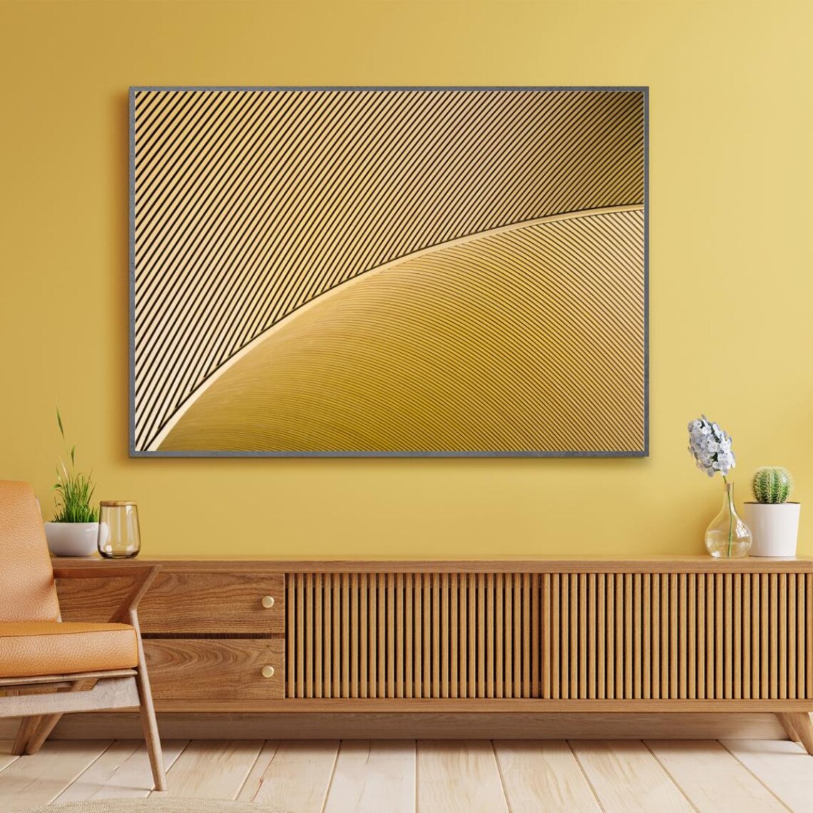Abstract Modern Gold Lines, Minimalist Geometric Pattern - Image 6