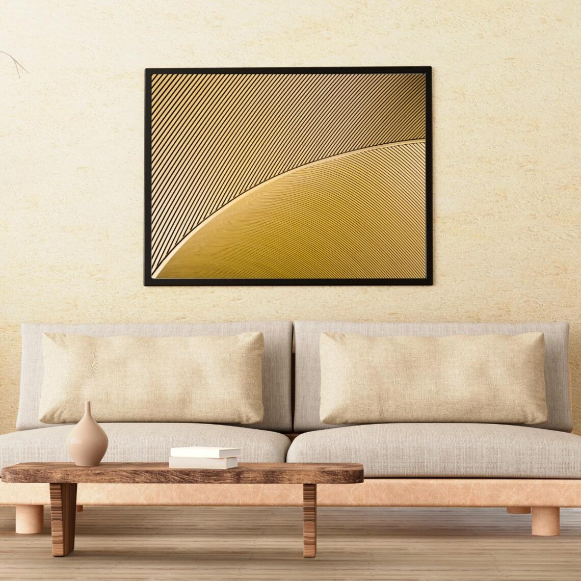 Abstract Modern Gold Lines, Minimalist Geometric Pattern - Image 3