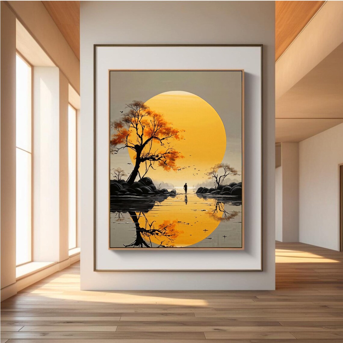 Solitary Wanderer, Minimalist Zen Landscape Art Print - Image 5