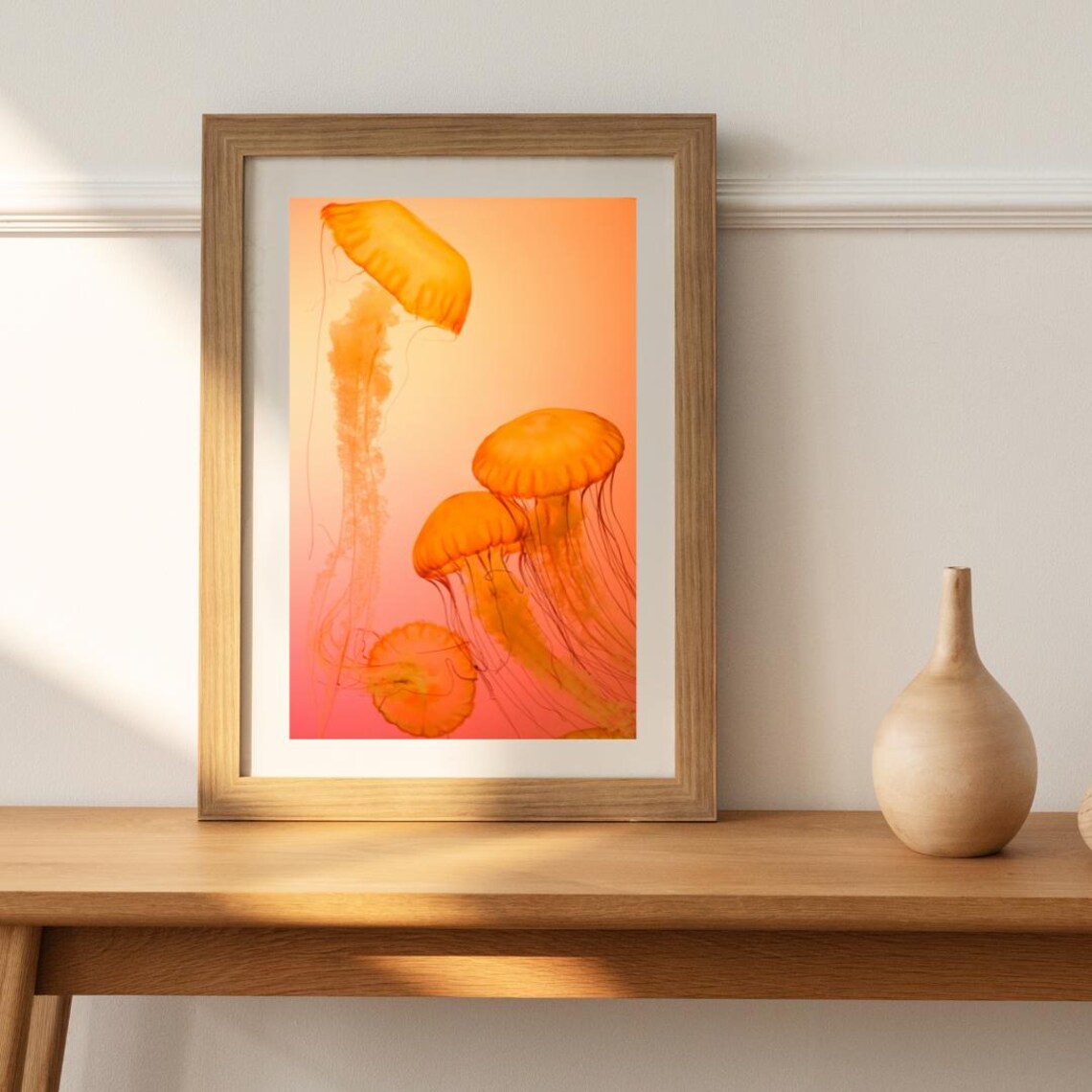 Golden Jellyfish Art Print, Coastal Decor - Image 2