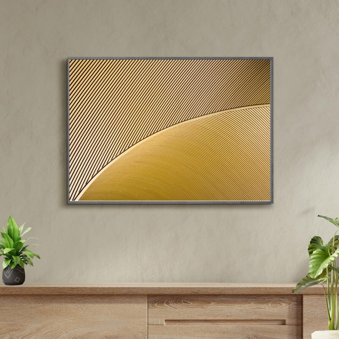 Abstract Modern Gold Lines, Minimalist Geometric Pattern - Image 2