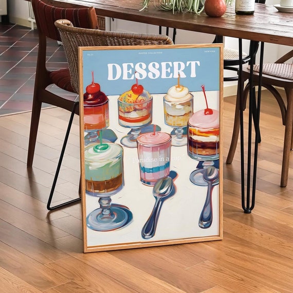 Parfait Wall Art Dessert Foodie Art Print Modern Kitchen Wall Decor Cafe Art Print Trendy Kitchen Poster