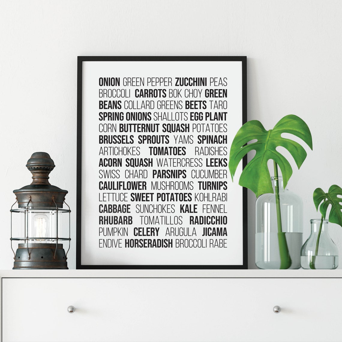Vegetable Names Typographic List Kitchen Wall Decor Minimalist Poster - Image 4