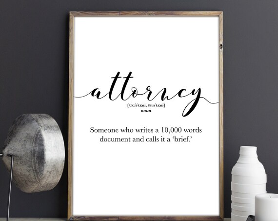 Attorney Gifts Attorney Definition Prints Funny Law Student Dorm Wall Decor Advocate Lawyer Appreciation Gift Word Definition Printables