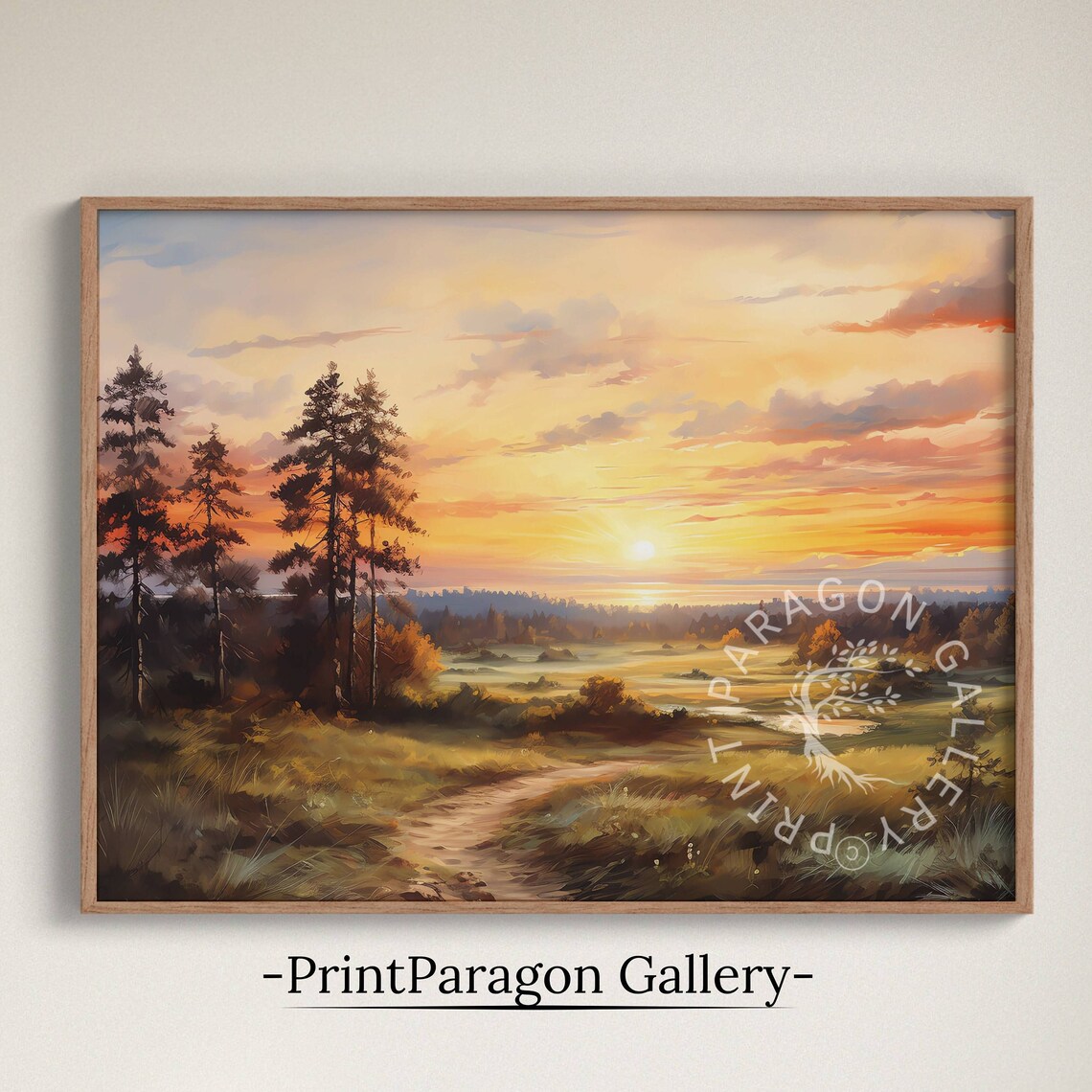 Forest Sunrise Rustic Spring Meadow Landscape