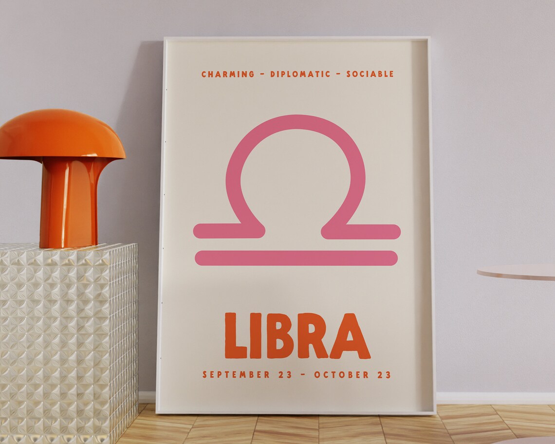 Libra Zodiac Poster Print, Preppy Wall Decor - Image 2