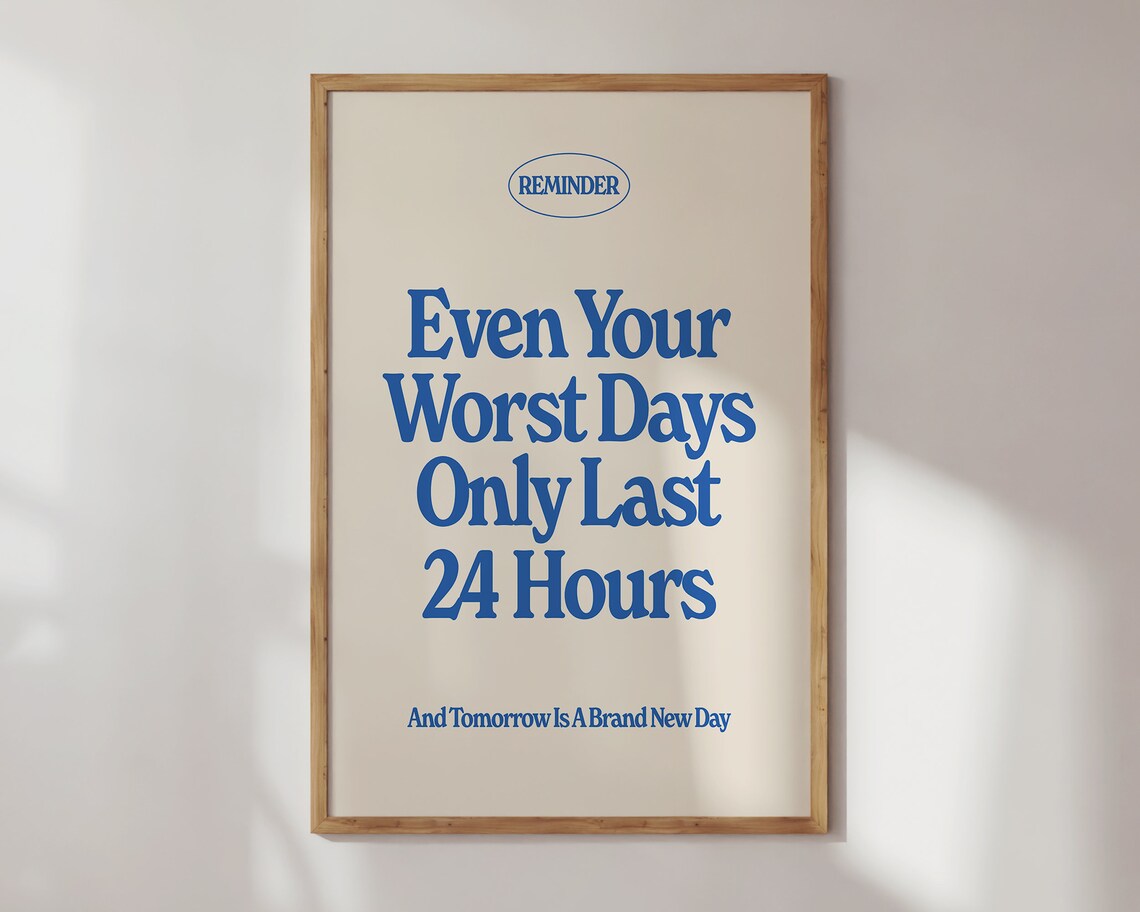 Positive Quote Typography Poster, Retro Wall Decor - Image 3