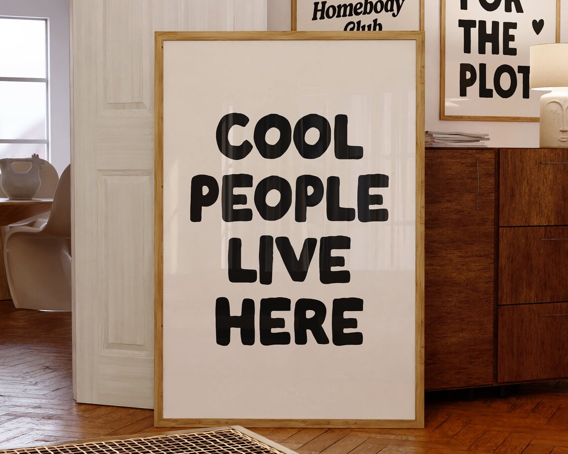 Cool People Live Here Retro Typography Poster