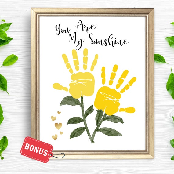 Mothers Day Flower Footprint Craft You Are My Sunshine Flower Handprint Art Preschool Keepsake Gift All About My Mom Daycare Activity