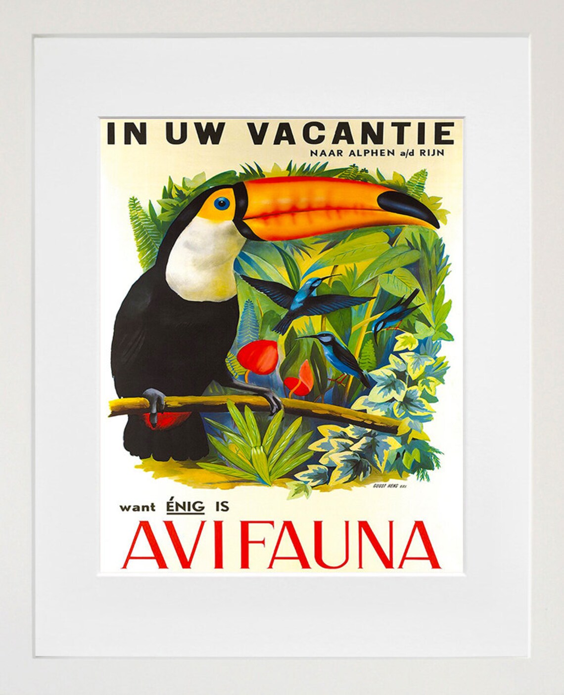Avifauna Bird Park Vintage Dutch Travel Poster with Toucan and Birds - Image 2