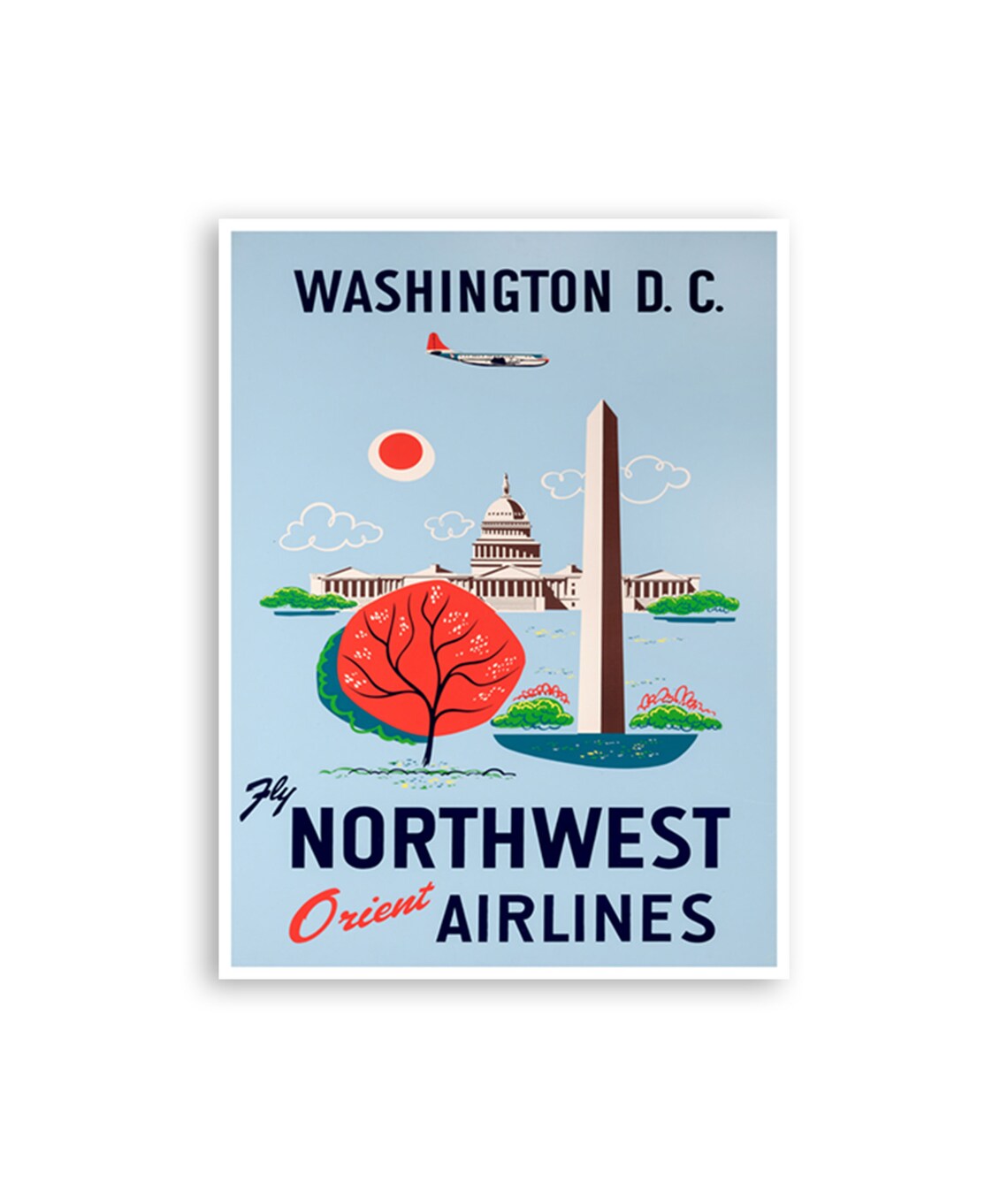 Washington DC Vintage Travel Poster, Wall Art Print