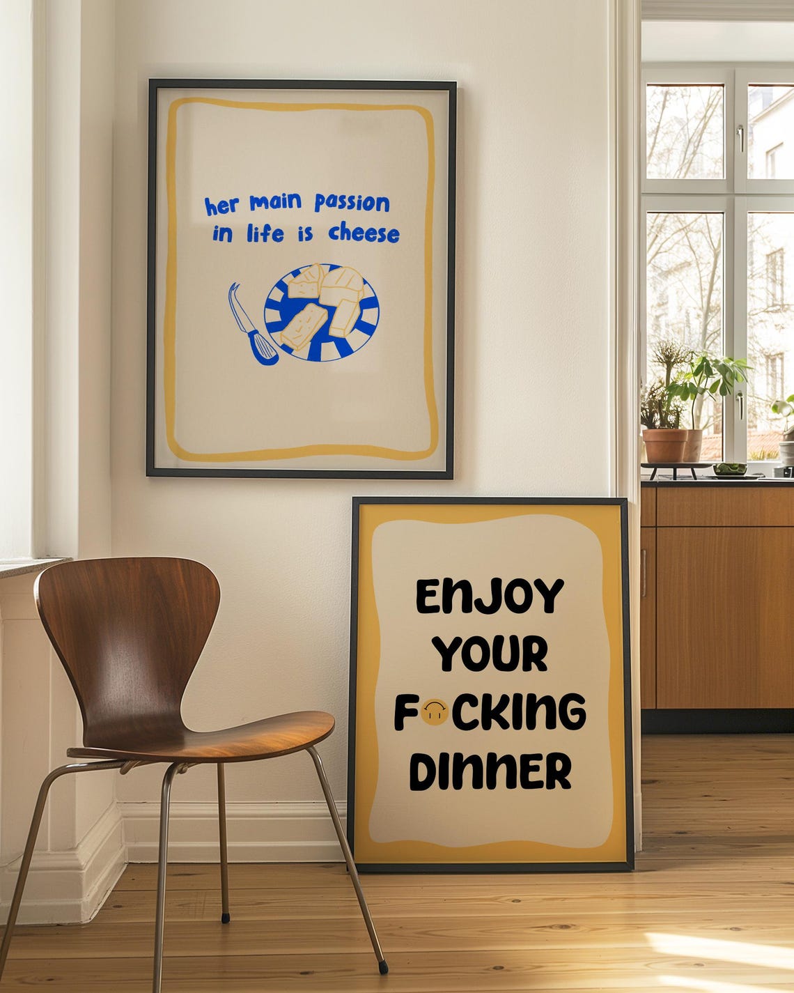 Her Main Passion In Life Is Cheese Blue Cheese Plate Food Poster - Image 2