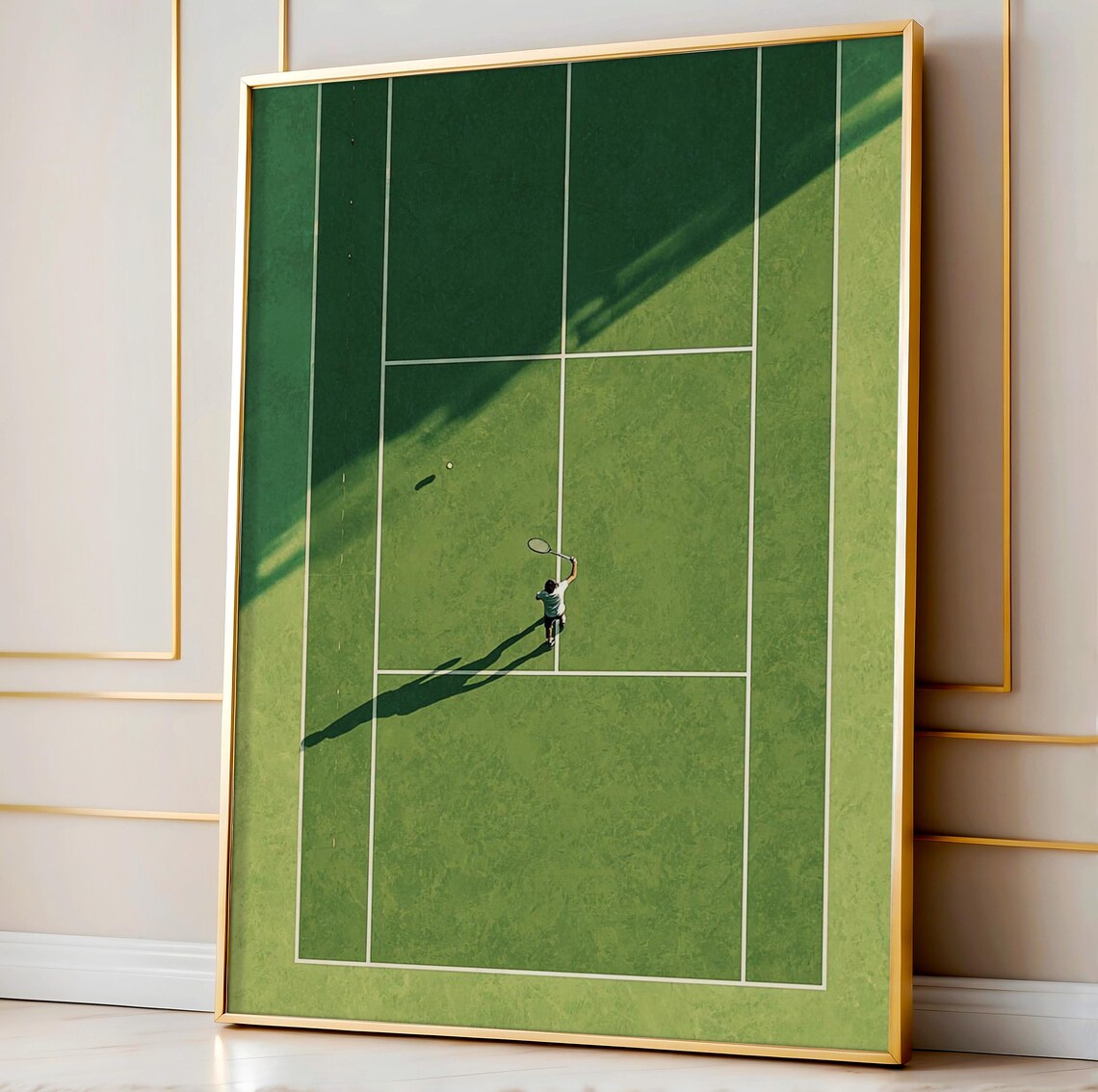 Minimalist Tennis Abstract Aerial Court Art Print
