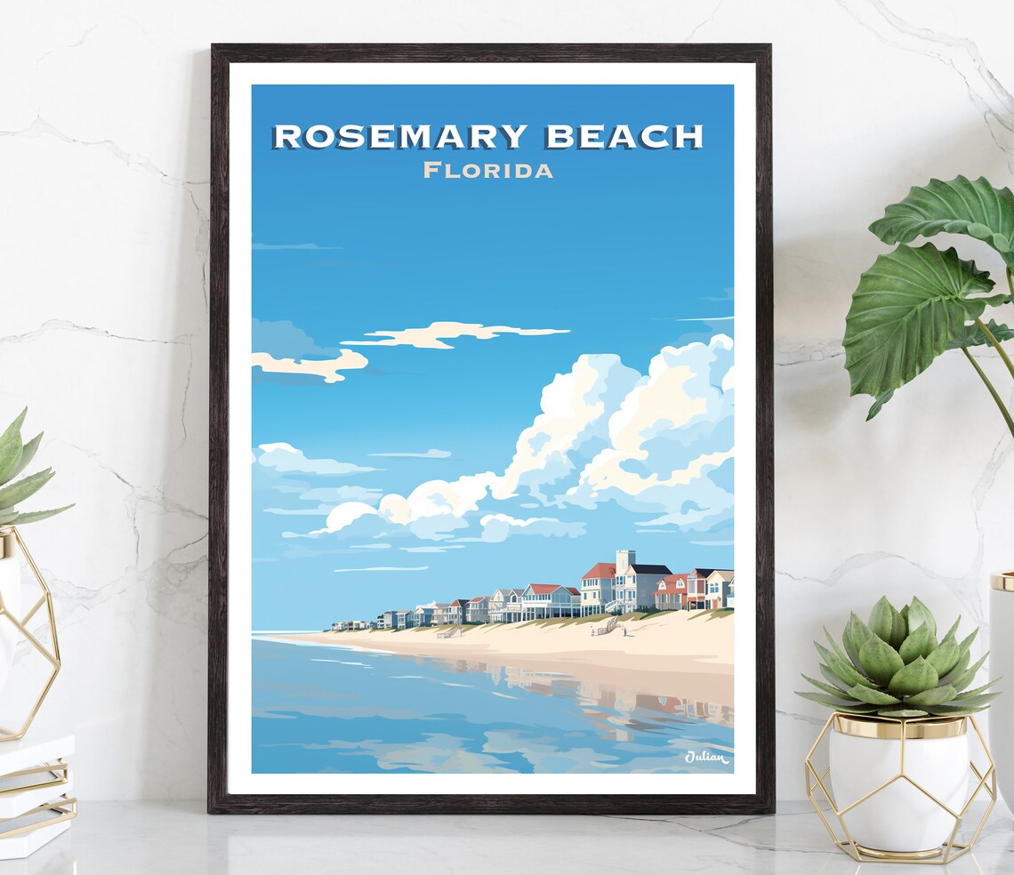 Rosemary Beach Florida Quiet Shoreline Cottages Travel Poster