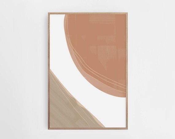 Beige Brown Abstract Art Modern Abstract Art Abstract Wall Art Minimalist Print Living Room Wall Art Wall Decor