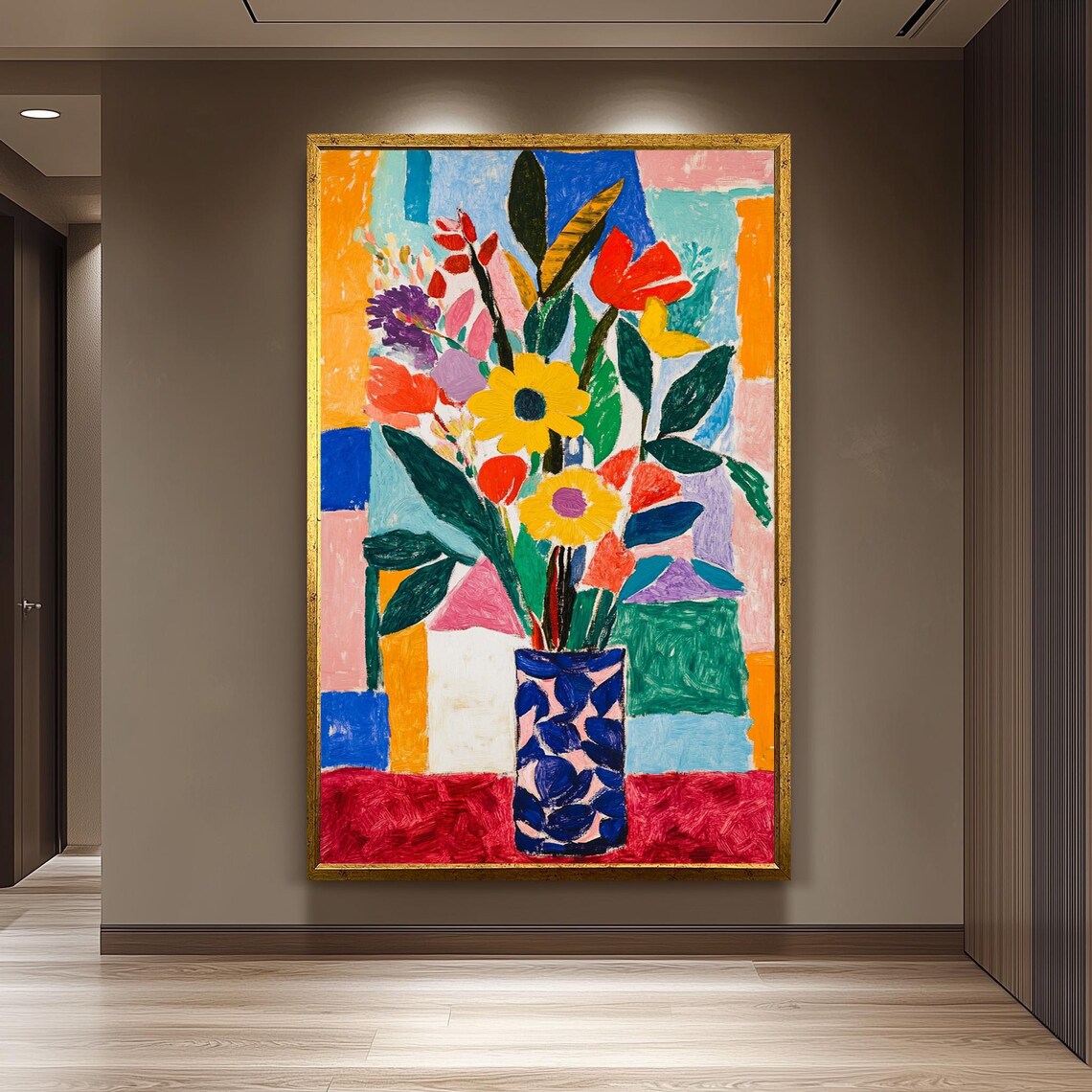 Matisse Style Floral Still Life, Wall Art Print