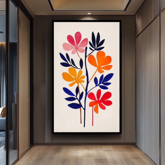 Matisse Inspired Colorful Abstract Floral Bouquet Art Poster