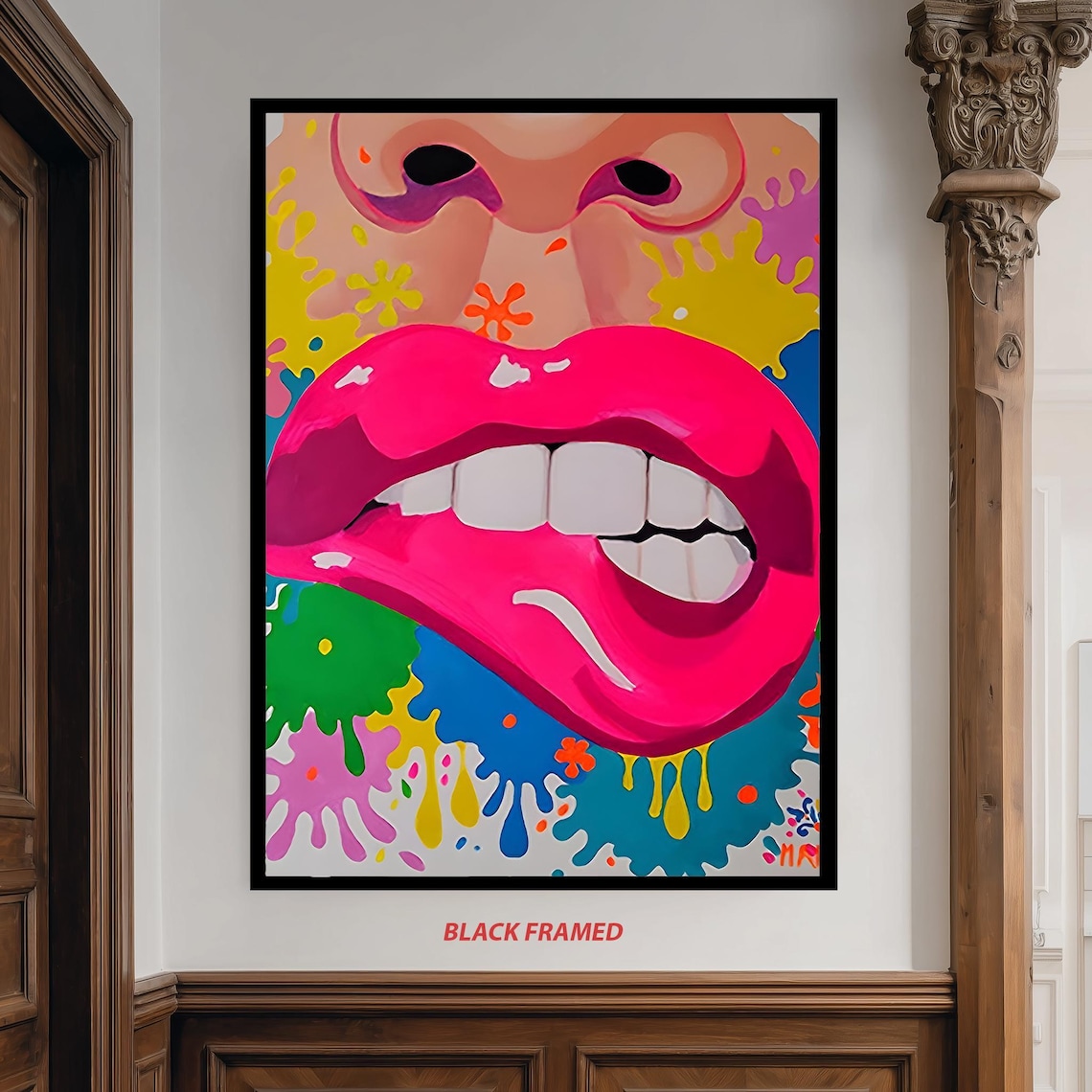 Colorful Lips Pop Art Poster, Funky Urban Decor