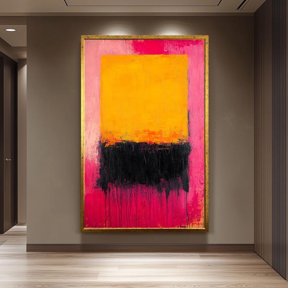 Rothko Style Abstract Canvas Print Pink Blue Modern Color Field Wall Art For Living Room Or Bedroom Minimalist Mid Century Home Decor