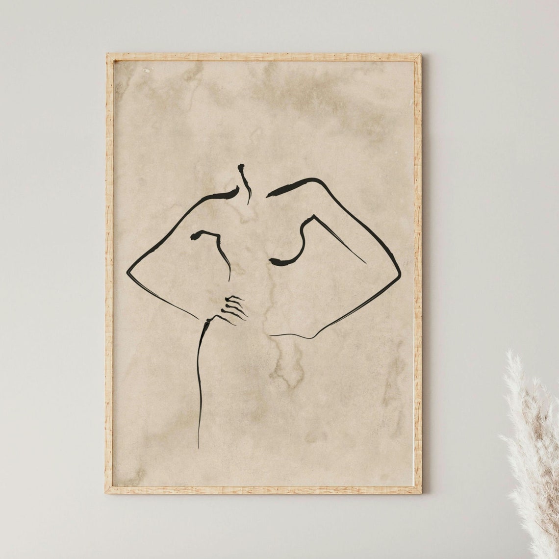 Abstract Neutral Line Art Female Torso Body Minimalist Poster
