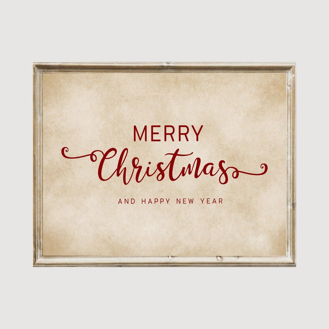Merry Christmas Sign, Vintage Holiday Poster