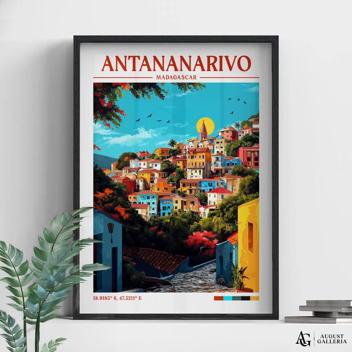 Antananarivo Madagascar Retro Travel Print Wanderlust Posters Wall Art Framed Prints Canvas Poster