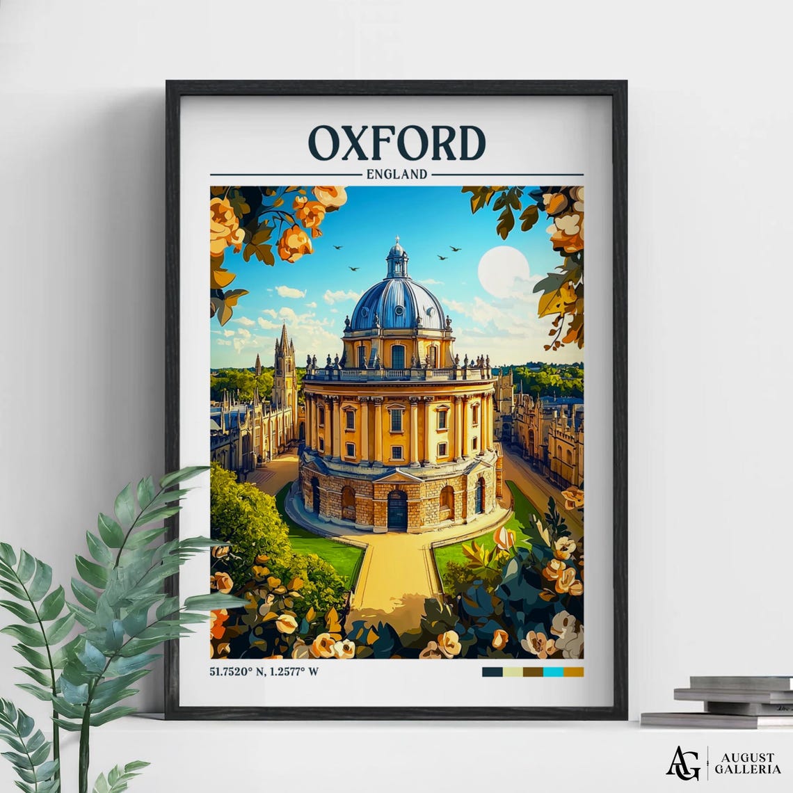 Oxford England Radcliffe Camera Retro Travel Poster University View